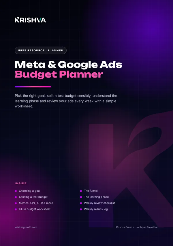 Cover of Meta & Google Ads Budget Planner