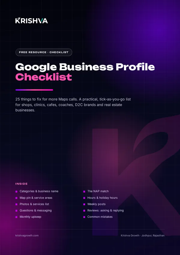 Cover of Google Business Profile Checklist: 25 things to fix for more Maps calls
