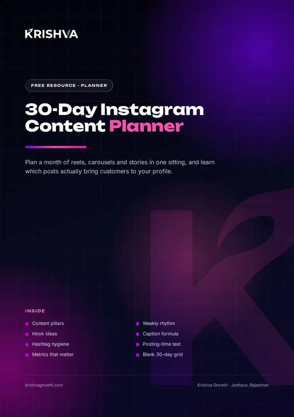 Cover of 30-Day Instagram Content Planner