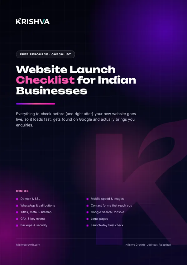 Cover of Website Launch Checklist for Indian Businesses