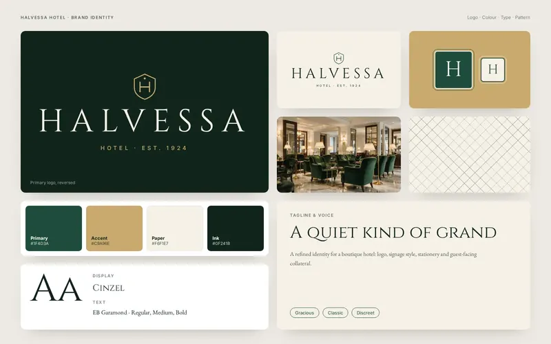 Halvessa Hotel — Identity refresh for a boutique city hotel