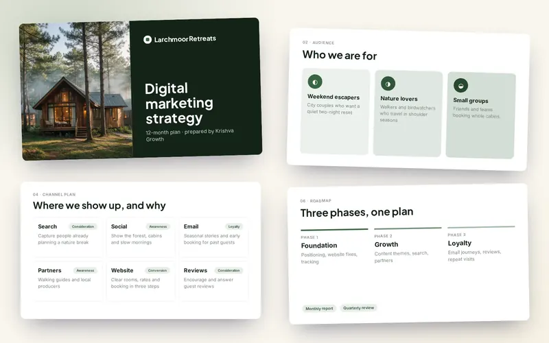 Larchmoor Retreats — Digital marketing strategy for a boutique nature resort