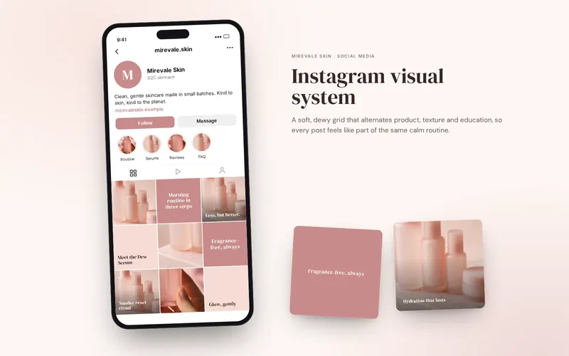 Mirevale Skin — Social content system for a D2C skincare brand