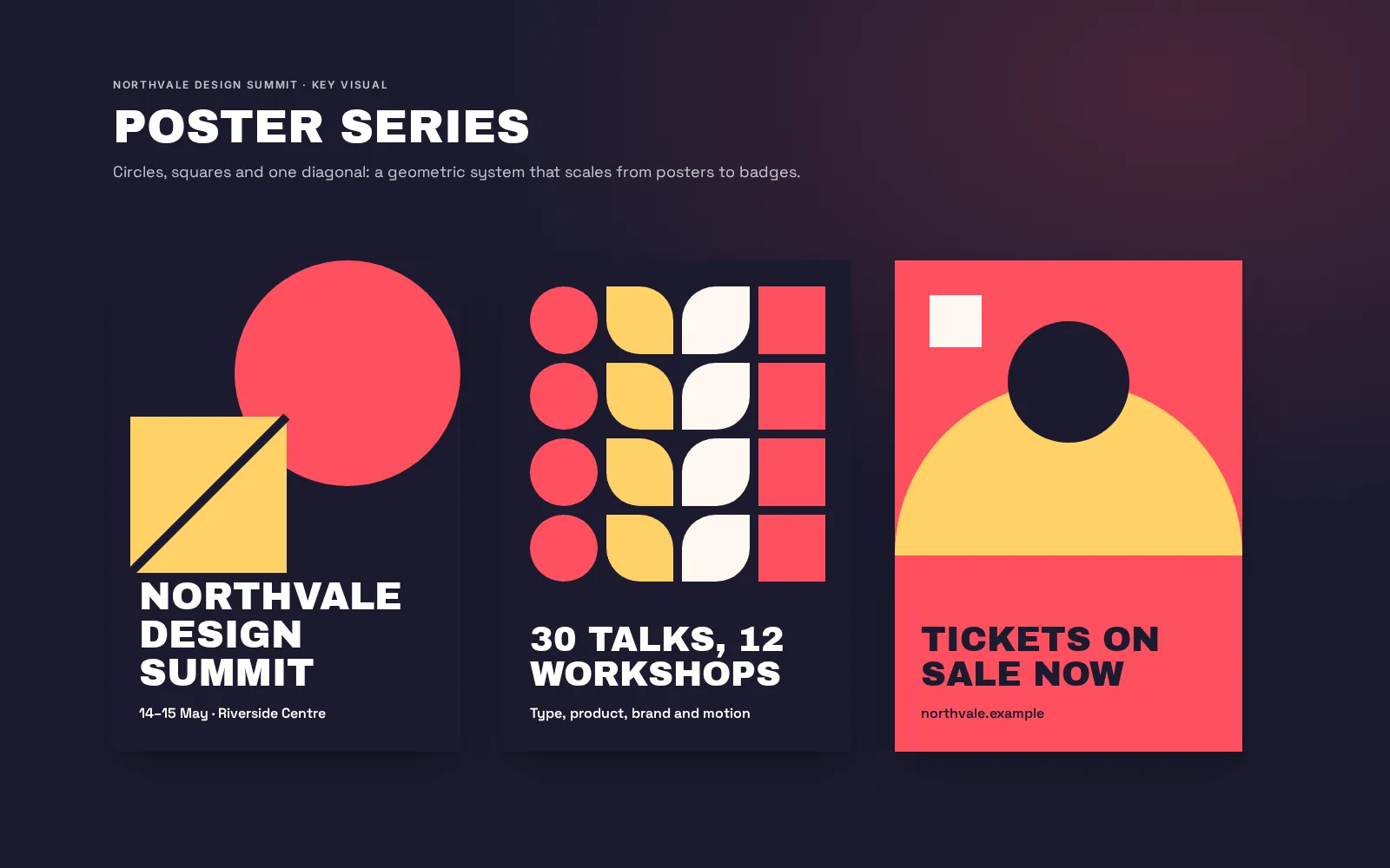 Northvale Design Summit — Event identity and graphics for a design conference