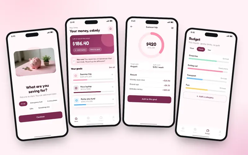 Pennawell — Mobile UX for a savings and budgeting app