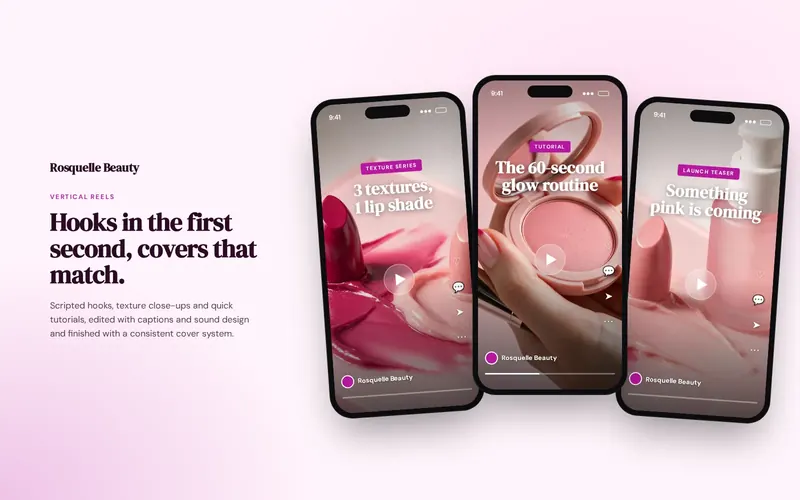 Rosquelle Beauty — Reels and short-form video for a cosmetics brand