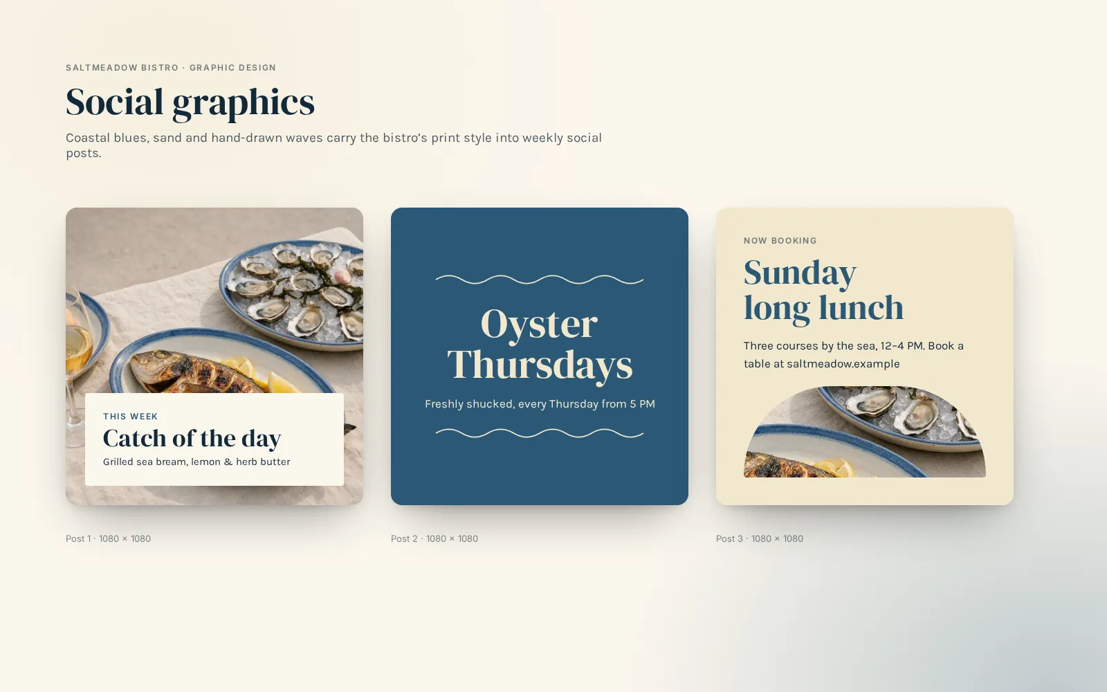 Saltmeadow Bistro — Menus, posters and print collateral for a coastal bistro — 3