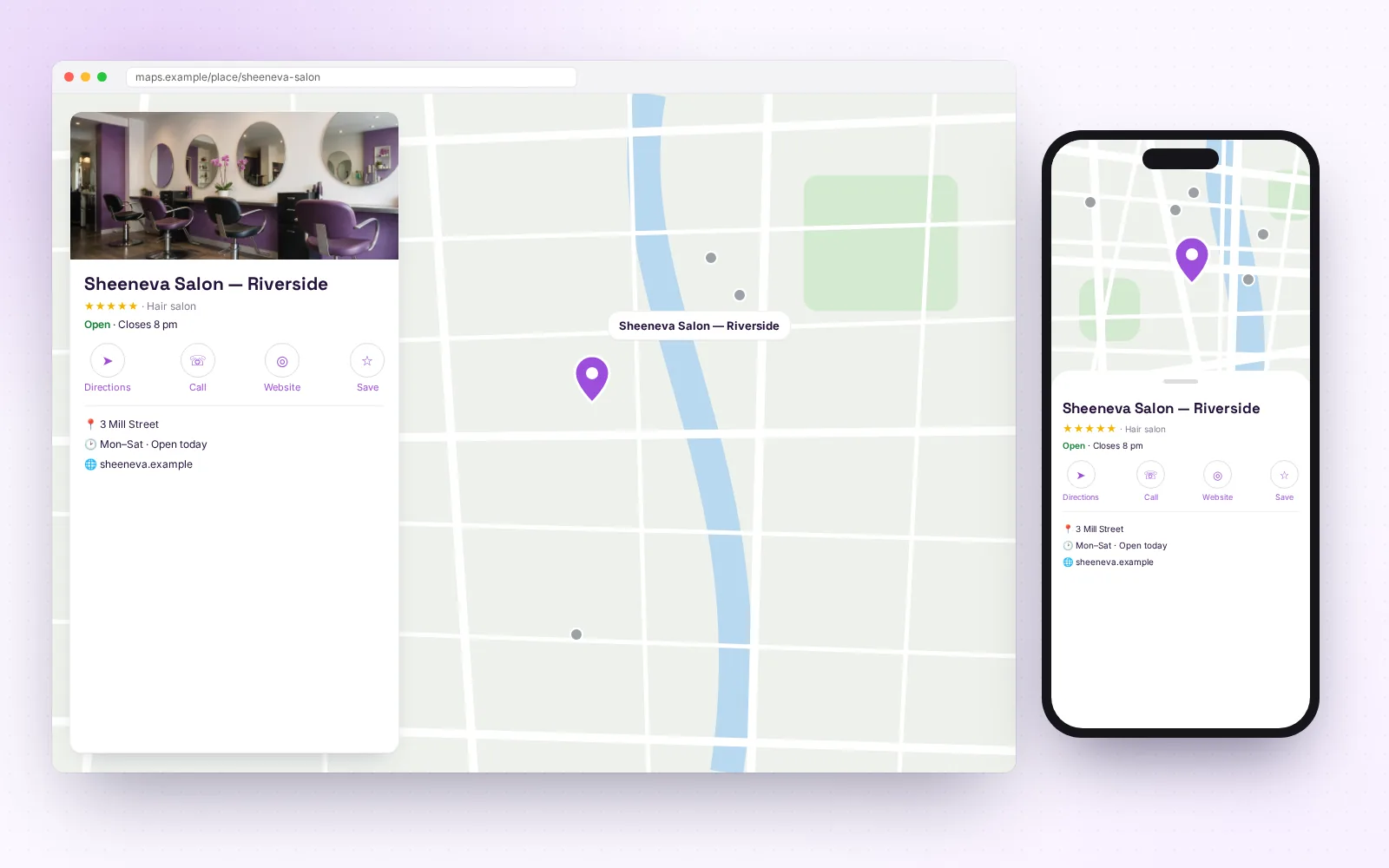 Sheeneva Salon — Local visibility for a two-branch hair salon